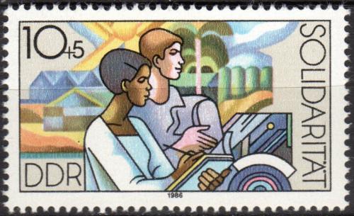 Poštovní známka DDR 1986 Mezinárodní solidarita Mi# 3054