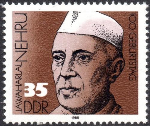 Poštovní známka DDR 1989 Jawaharlal Nehru, indický premiér Mi# 3284