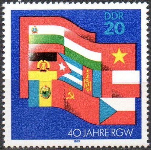 Poštovní známka DDR 1989 RVHP, 40. výroèí Mi# 3221