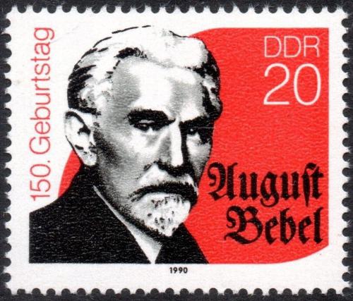 Potovn znmka DDR 1990 August Bebel, politik Mi# 3310 - zvtit obrzek