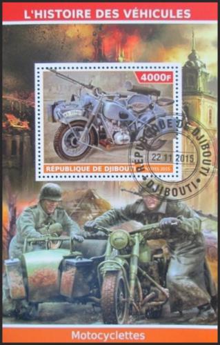 Potovn znmka Dibutsko 2015 Historick motocykly 1C Mi# N/N - zvtit obrzek