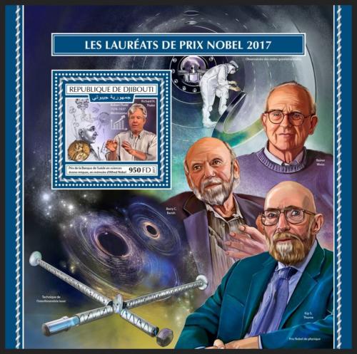 Poštovní známka Džibutsko 2017 Laureáti Nobelovy ceny Mi# Block 1102 Kat 10€