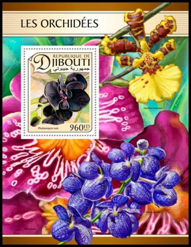 Potovn znmka Dibutsko 2017 Orchideje Mi# Block 533 Kat 10