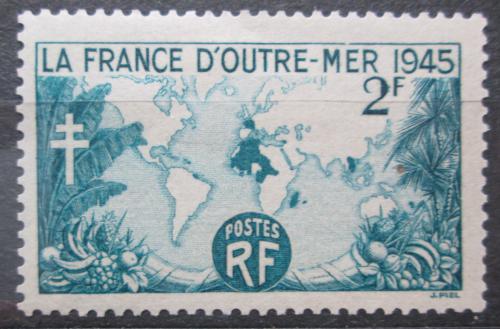 Poštovní známka Francie 1945 Mapa svìta Mi# 743