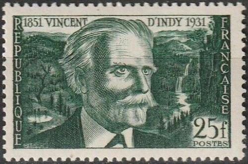 Poštovní známka Francie 1951 Vincent D’Indy, skladatel Mi# 908