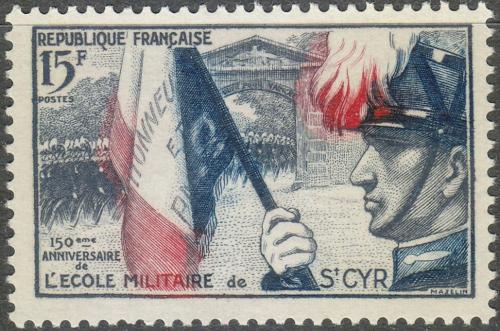 Potovn znmka Francie 1954 Vojensk akademie, 150. vro Mi# 1022 - zvtit obrzek