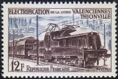 Potovn znmka Francie 1955 Elektrick lokomotiva Mi# 1049 - zvtit obrzek