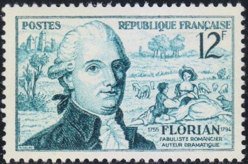 Potovn znmka Francie 1955 Jean-Pierre Claris de Florian Mi# 1046 - zvtit obrzek