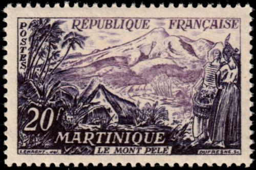 Potovn znmka Francie 1955 Mont Pel, Martinik Mi# 1069