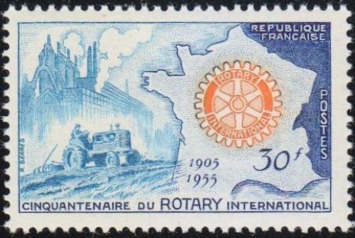 Potovn znmka Francie 1955 Rotary Intl., 50. vro Mi# 1035