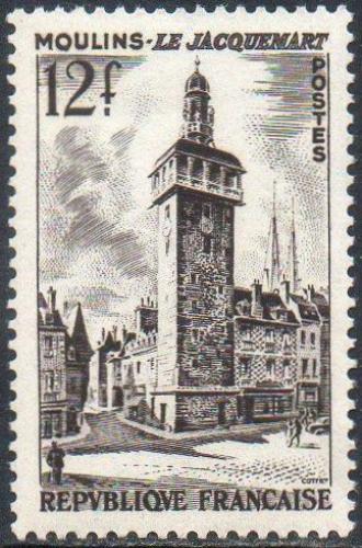 Potovn znmka Francie 1955 Zvonice v Moulins Mi# 1050 - zvtit obrzek