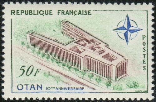 Potovn znmka Francie 1959 Budova NATO v Pai Mi# 1272