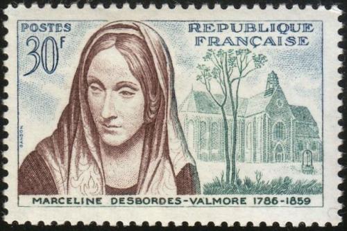 Potovn znmka Francie 1959 Marceline Desbordes-Valmore, spisovatelka Mi# 1258