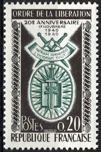 Potovn znmka Francie 1960 d osvobozen Mi# 1325