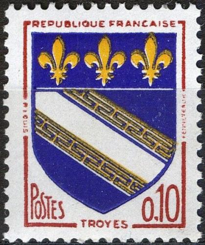 Potovn znmka Francie 1963 Znak Troyes Mi# 1420