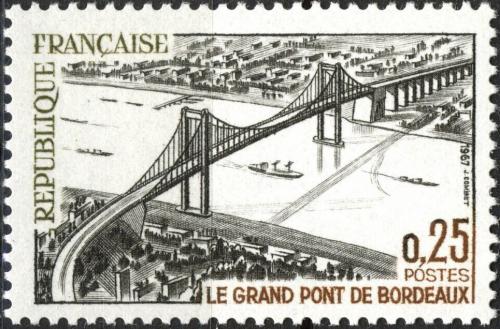 Potovn znmka Francie 1967 Most pes eku Garonne v Bordeaux Mi# 1581 - zvtit obrzek