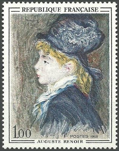 Potovn znmka Francie 1968 Umn, Pierre-Auguste Renoir Mi# 1643