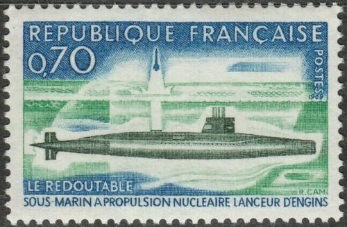 Potovn znmka Francie 1969 Ponorka Redoutable Mi# 1686