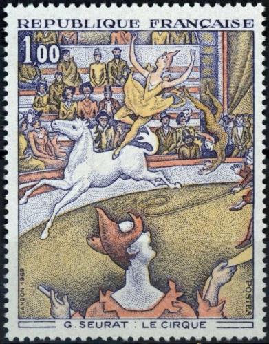 Potovn znmka Francie 1969 Umn, Georges Seurat Mi# 1687 - zvtit obrzek