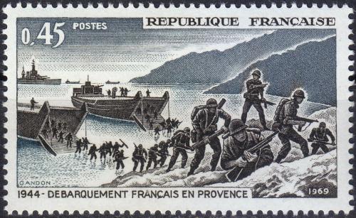 Potovn znmka Francie 1969 Vylodn v Normandii, 25. vro Mi# 1680 - zvtit obrzek