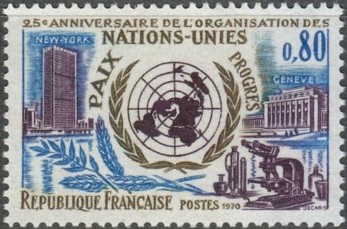 Potovn znmka Francie 1970 OSN, 25. vro Mi# 1729