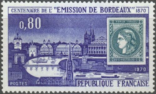 Potovn znmka Francie 1970 Prvn znmky z Bordeaux, 100. vro Mi# 1730