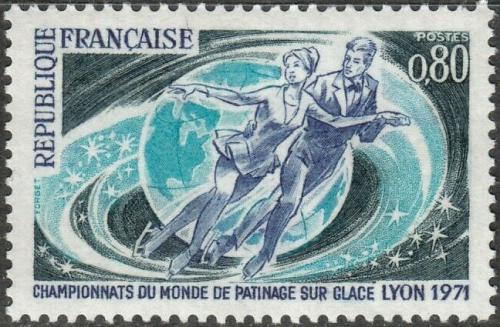 Potovn znmka Francie 1971 MS v krasobruslen Mi# 1739