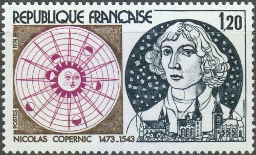 Potovn znmka Francie 1974 Mikol Kopernik Mi# 1890