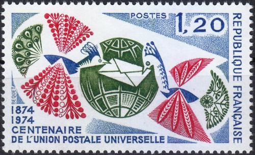 Potovn znmka Francie 1974 UPU, 100. vro Mi# 1887 - zvtit obrzek