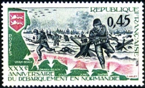 Potovn znmka Francie 1974 Vylodn v Normandii, 40. vro Mi# 1877