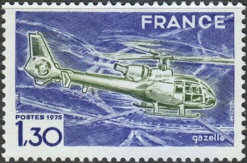 Potovn znmka Francie 1975 Helikoptra Mi# 1922 - zvtit obrzek