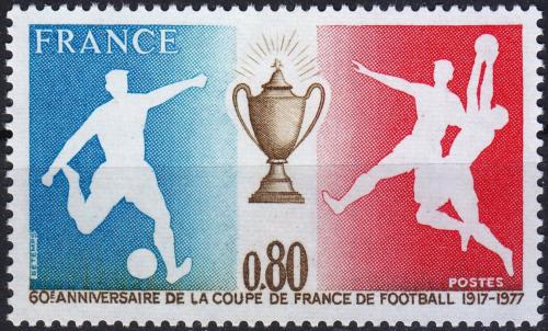 Potovn znmka Francie 1977 Francouzsk fotbalov pohr, 60. vro Mi# 2035