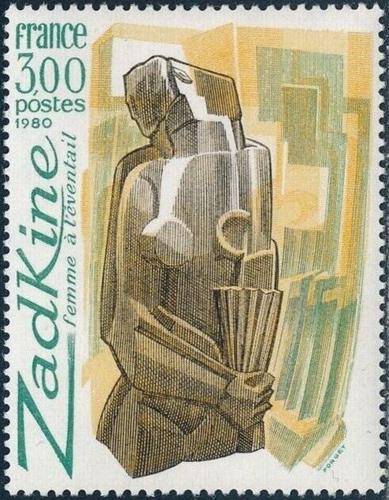 Potovn znmka Francie 1980 Bronzov socha, Ossip Zadkine Mi# 2192