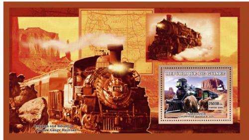 Poštovní známka Guinea 2006 Parní lokomotivy Mi# Block 1037