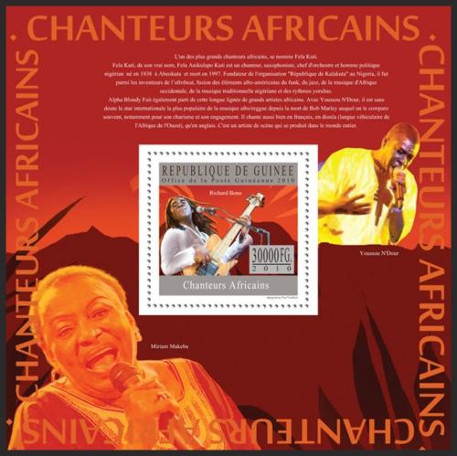Poštovní známka Guinea 2010 Afriètí zpìváci Mi# Block 1799 Kat 10€