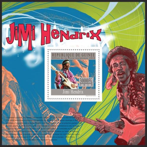 Poštovní známka Guinea 2010 Jimi Hendrix Mi# Block 1810 Kat 10€