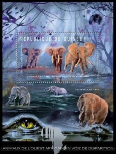 Potovn znmka Guinea 2012 Fauna zpadn Afriky, sloni Mi# Block 2086 Kat 18