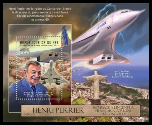 Potovn znmka Guinea 2012 Henri Perrier, Concorde Mi# Block 2129 Kat 16 - zvtit obrzek