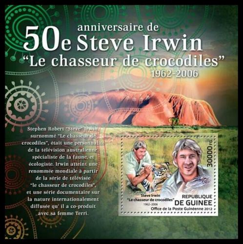 Potovn znmka Guinea 2012 Steve Irwin, dokumentarista Mi# Block 2100 Kat 12
