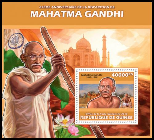 Poštovní známka Guinea 2013 Mahátma Gándhí Mi# Block 2316 Kat 16€