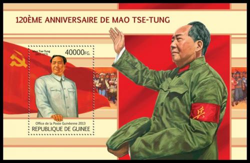 Poštovní známka Guinea 2013 Prezident Mao Ce-tung Mi# Block 2212 Kat 16€