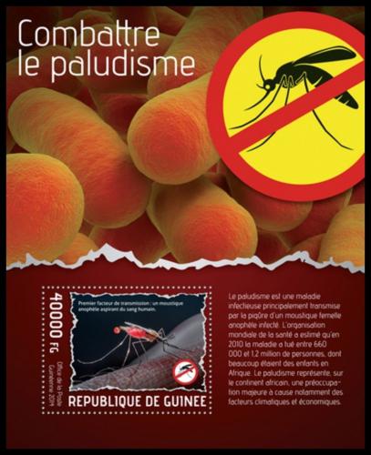 Potovn znmka Guinea 2014 Boj proti malrii Mi# Block 2350 Kat 16