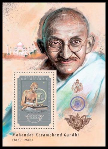 Poštovní známka Guinea 2014 Mahátma Gándhí Mi# Block 2467 Kat 16€