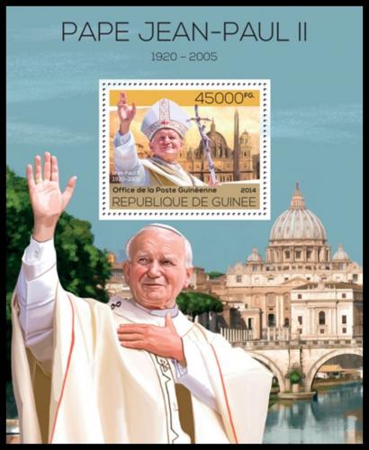 Potovn znmka Guinea 2014 Pape Jan Pavel II. Mi# Block 2332 Kat 18 - zvtit obrzek
