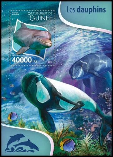 Poštovní známka Guinea 2015 Delfíni Mi# Block 2586 Kat 16€