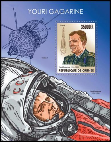 Potovn znmka Guinea 2015 Jurij Gagarin Mi# Block 2570 Kat 14 - zvtit obrzek