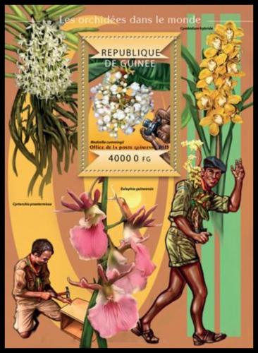 Poštovní známka Guinea 2015 Orchideje Mi# Block 2477 Kat 16€