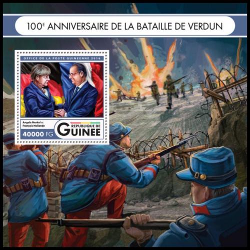 Potovn znmka Guinea 2016 Bitva u Verdunu, 100. vro Mi# Block 2694 Kat 16