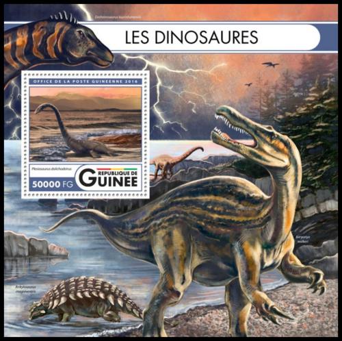 Poštovní známka Guinea 2016 Dinosauøi Mi# Block 2702 Kat 20€