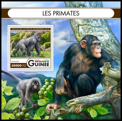 Potovn znmka Guinea 2016 Opice Mi# Block 2710 Kat 20 - zvtit obrzek